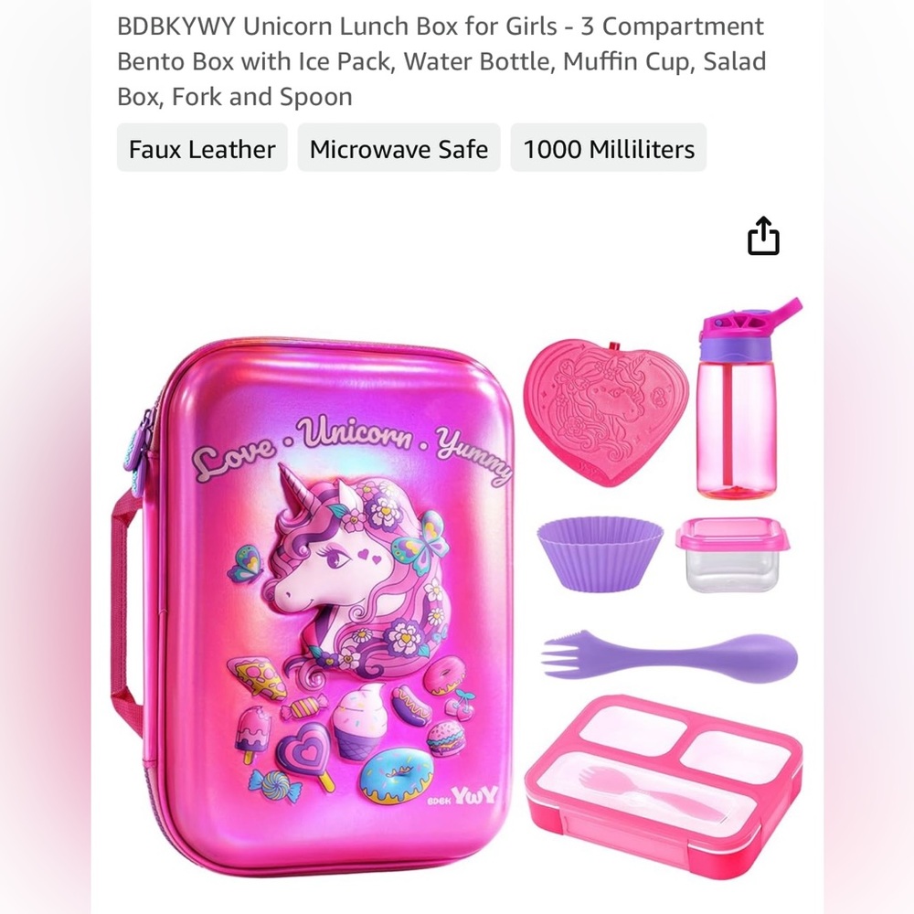 NWT…  Unicorn Lunch Bag Set Kids Girls
